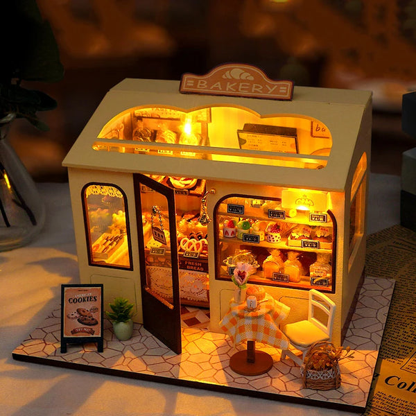 Bakery Cottage - DIY Miniature Wooden Dollhouse Kit