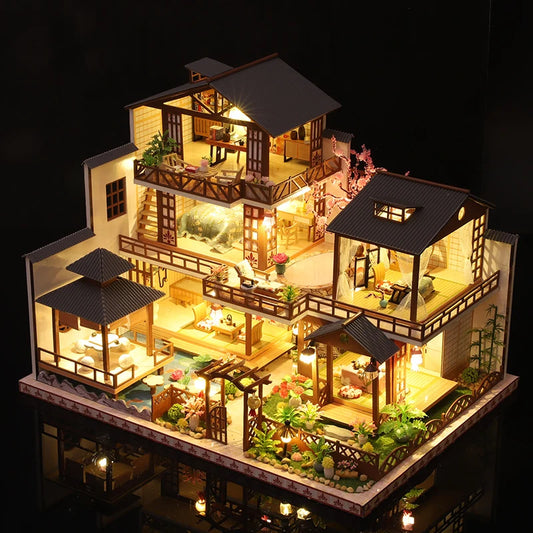 Sakura Zen Villa - DIY Japanese Wooden Miniature Dollhouse Kit
