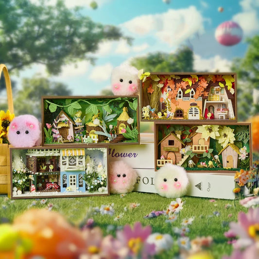 Secret Seasons DIY Miniature Box Theater - Wooden Dollhouse Kit