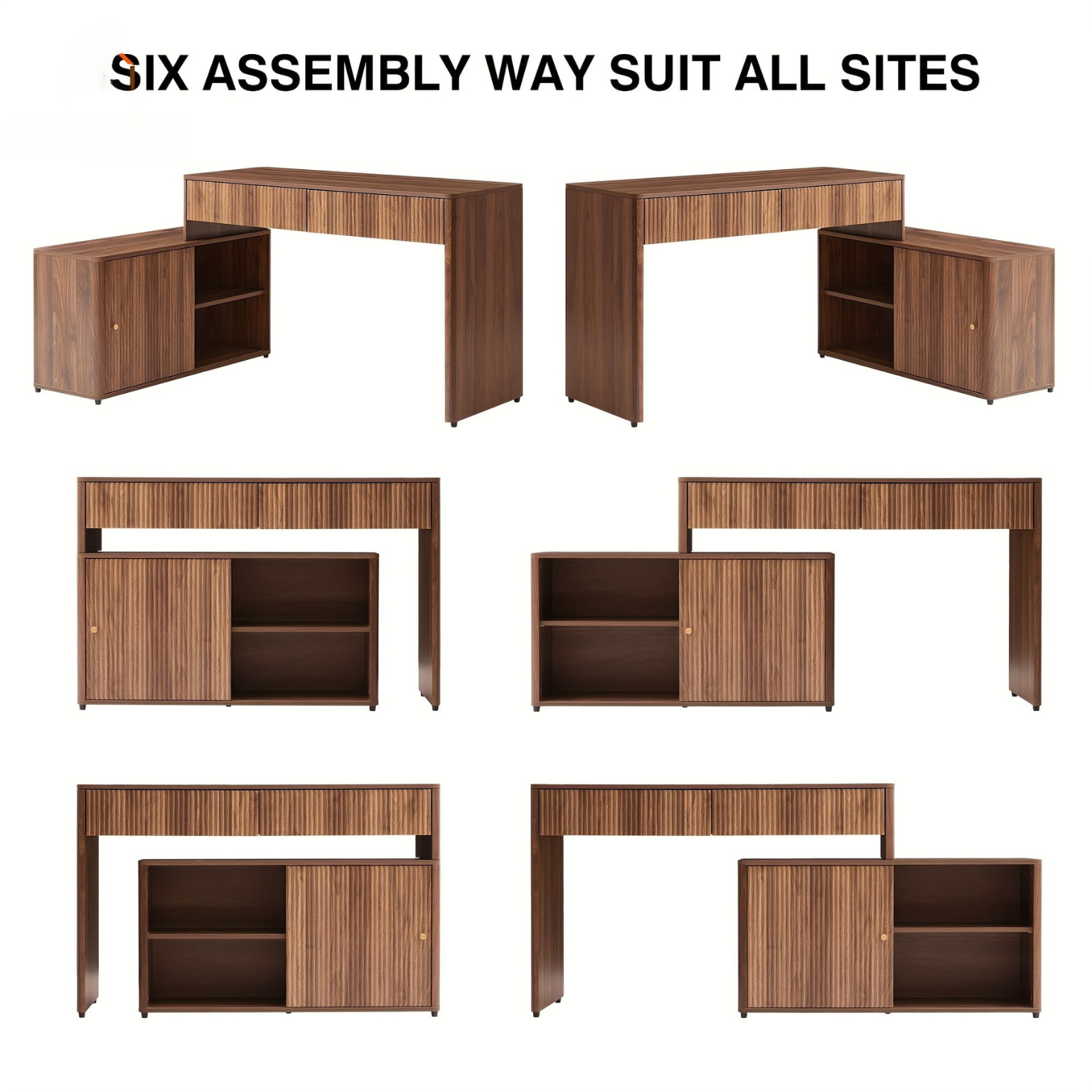 Modern L Shaped Corner Desk With Storage Cabinet And Shelves For Home Office